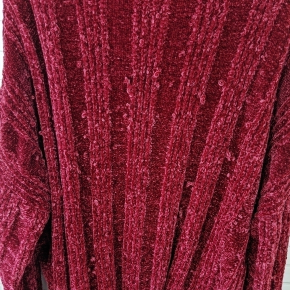Zenana Premium Sweater Women's 3x Maroon Red Chenille Puffy Popcorn Style Soft - Picture 5 of 7